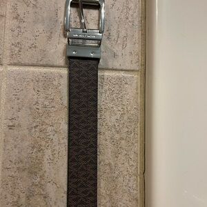 Michael Kors Brown/Black Belt with Silver Buckle- Reversible